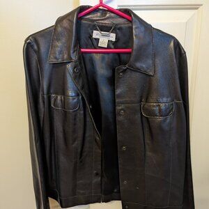 Black leather Brooks Brothers jacket